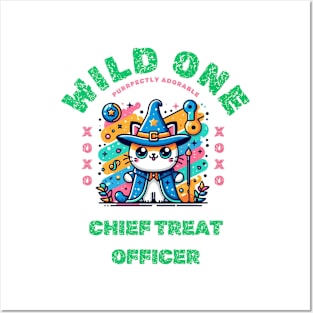 Wild one cat Kawaii Wizard Cat funny Posters and Art